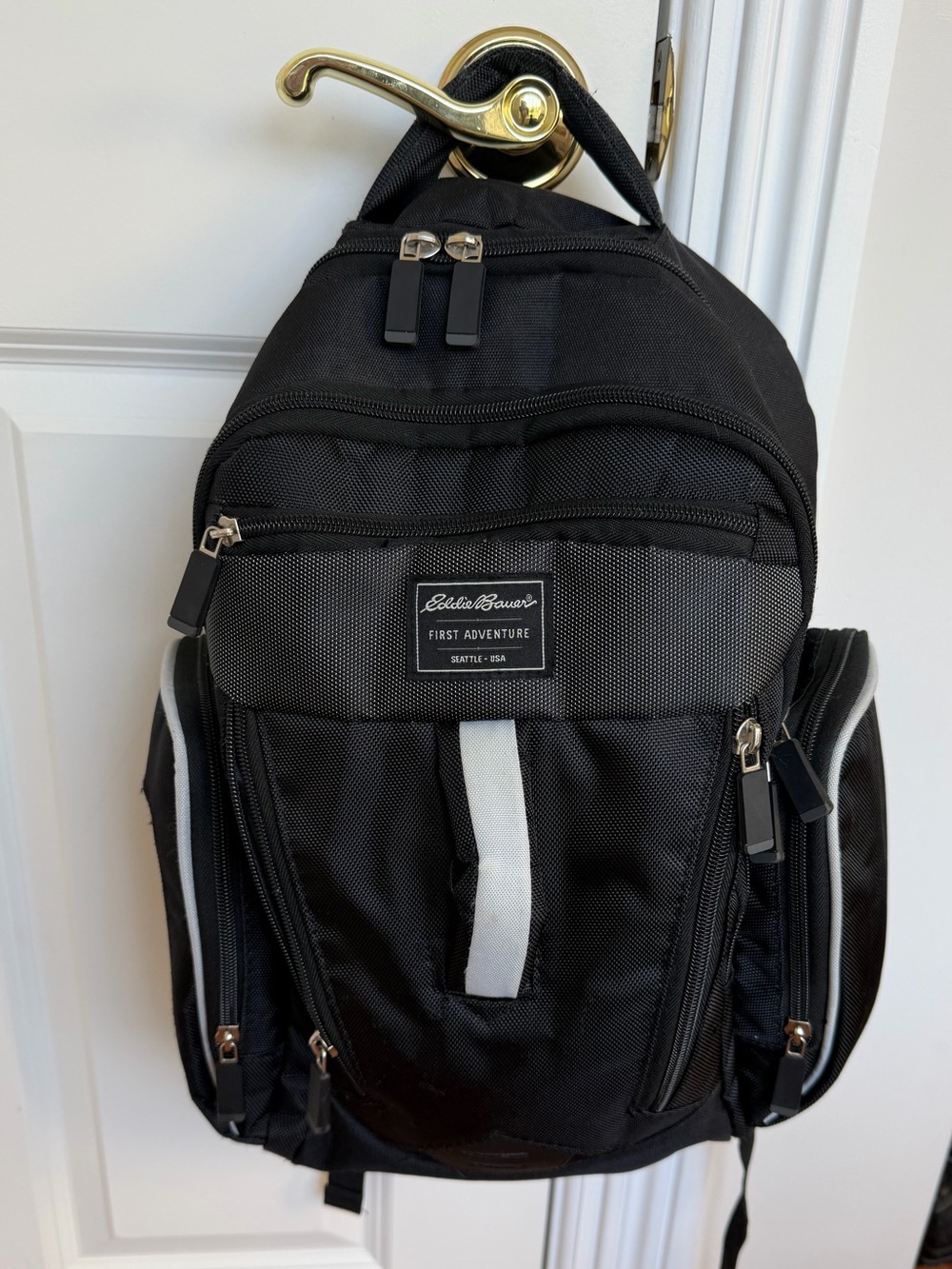 Eddie Bauer Black Diaper Backpack with cooling storage and wipe holder - Picture 5 of 6